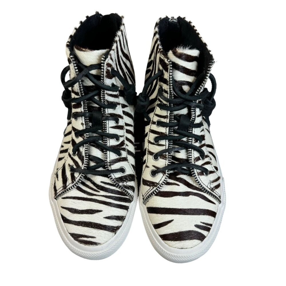 Sperry x Rebecca Minkoff Pony Hair Zebra High Top Sneaker Womens Sz 7 (STS87071)